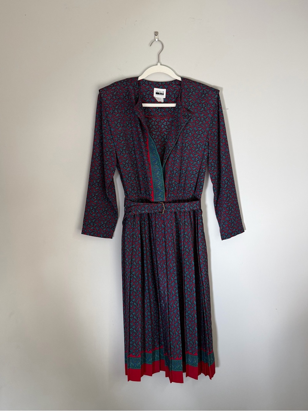 Vintage midi dress with shoulder pads size M - Picture 4 of 6